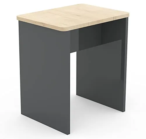 Mid.you Hocker in Anthrazit, rechteckig 40x45x30 cm - Stylischer Hocker für das Wohnzimmer, ideal als Sitzgelegenheit und platzsparend mit rechteckiger Form.