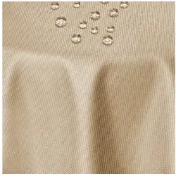 DecoHomeTextil Heimtextilmanufaktur Tischdecke Leinen Optik Tischdecke Tischtuch Abwaschbar Wasserabweisend beige Rund 140 cm