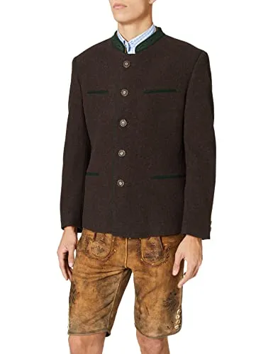 Stockerpoint Stachus Herren Trachtenjanker, Braun, 48 - Trachtenjacken für Herren, legerer und zeitloser Stil mit hochwertiger Knopfleiste, ideal für bayerische Anlässe und Festlichkeiten.