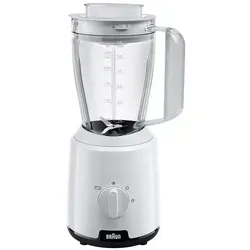 Braun PowerBlend 1 JB 1000 WH Standmixer – Kompakt und leistungsstark - Standmixer mit innovativer TriAction Technologie für gleichmäßiges Mixen und 600-Watt-Motor für schnelle Zubereitung. Ideal für kleine Küchen und sicheres Mixen dank dreifachem Schutzsystem.