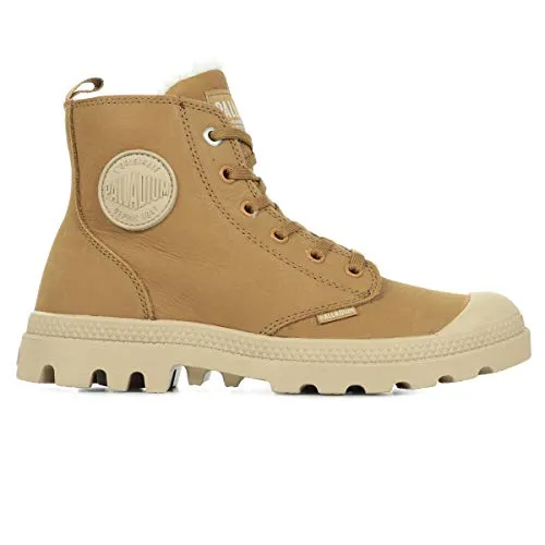 Palladium PAMPA HI ZIP WOOL Sneaker Boots für Damen, braun, 38 EU - Wanderschuhe aus robustem Nubuk mit Kunstwolle, ideal für kalte Tage und Outdoor-Abenteuer, ausgestattet mit Fersenverstärkung für zusätzlichen Komfort.