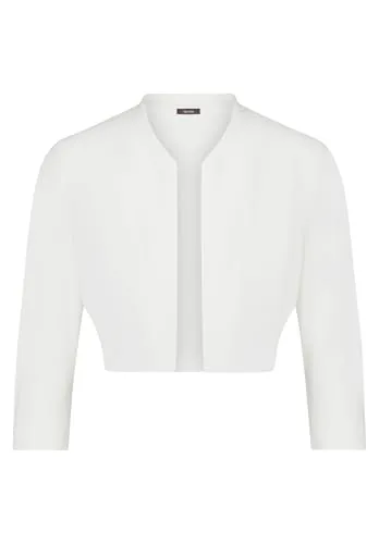 Vera Mont Bolero Offwhite Größe 40 - Strickjacke mit elegantem Material-Mix und Stretch für Bewegungsfreiheit. Die offene Vorderseite und der gerade Schnitt bieten moderne Stylingmöglichkeiten.