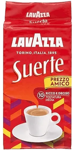 Lavazza Suerte 1kg Bohnen - Kaffeebohnen aus Italien, mittel-dunkle Röstung für vollmundigen Espresso-Geschmack, fettfrei und vegan, ideal für Kaffeeliebhaber.