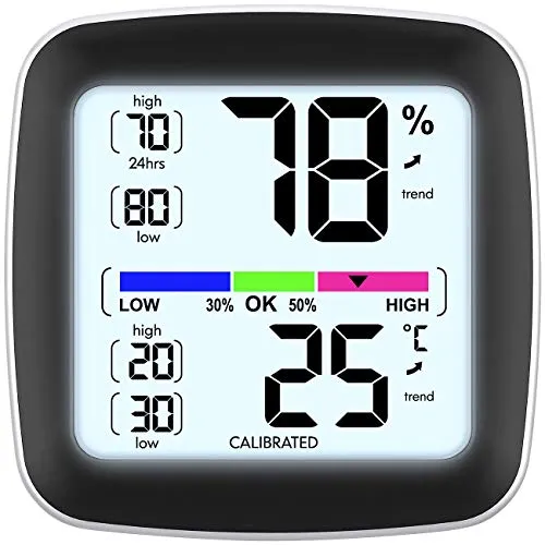 infactory Raum-Hygrometer: Digitales Präzisions-Thermo-/Hygrometer mit LCD-Display, kalibrierbar (Elektronisches Thermo-Hygrometer, Klima-Monitor, Kühlschrank)