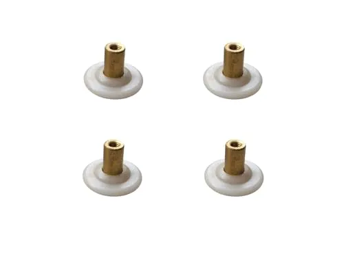 HEGAPRO Universal Laufrollen, Kugellagerte Rollen für Schiebe- oder Duschtüren, 28mm Durchmesser, 20mm Höhe, 4 Stück, Stahl, Nylon Lauffläche, bis 15kg belastbar