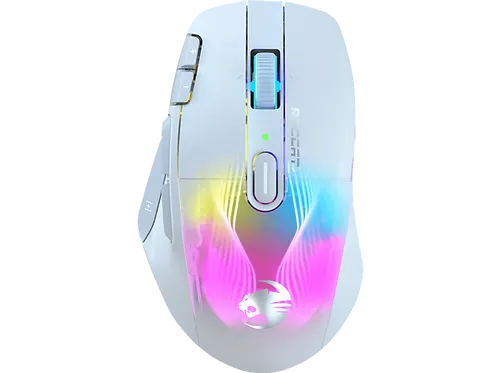Roccat Kone XP Air - Kabellose Gaming-Maus mit Ladestation, Weiß - Mäuse mit 29 anpassbaren Funktionen und 19K DPI, für reaktionsschnelles Gaming. Inklusive Ladedock für 5 Stunden Spielzeit nach nur 10 Minuten Ladezeit.