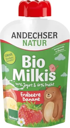 Bio Milkis Erdbeere-Banane 2 x 100 g von Andechser Natur