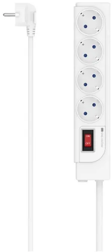 Hama Steckdosenleiste mit Schalter 00223165 - Steckdosen & Zubehör, 4 Schutzkontakt-Steckdosen mit Überspannungsschutz und 1,5 m Kabellänge für sicheren Betrieb im Innenbereich.
