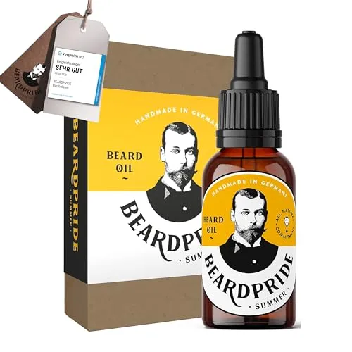 BEARDPRIDE Bio Bartöl Herren I Original Bart Öl aus dem Barbershop I Bartpflege Öl für weichen Bart I 100% naturreines Bartwuchsöl I Beard Oil for men
