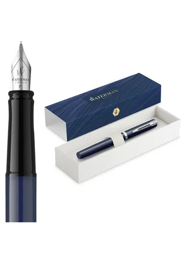 WATERMAN Füllfederhalter IMPRESSION blauer Lack CT F Blau von Waterman
