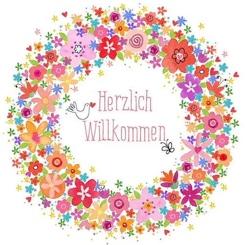 Braun & Company Servietten Herzlich Willkommen 33 x 33 cm in braun von Braun & Company