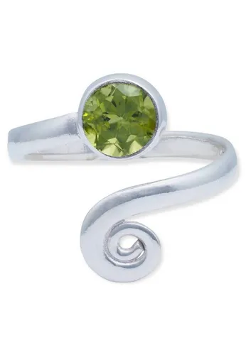 mantraroma Silberring 925er Silber mit Peridot in grün von mantraroma