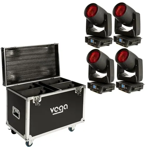 LED Moving Head Set 4x 100W mit Tour Case - Professionelles Moving Head Set mit 4x 100W LED und praktischem Tour Case. Ideal für Events und Bühnenbeleuchtung, bietet vielseitige Effekte und einfache Handhabung.