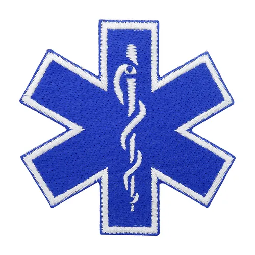 USA Medic Kreuz Patch zum Aufbügeln | Blauer Sanitäter Flicken Airsoft Bügelbild