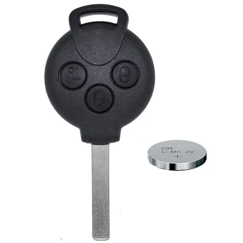 Zünd Schlüssel Funk Fernbedienung Gehäuse Rohling für Smart + Batterie