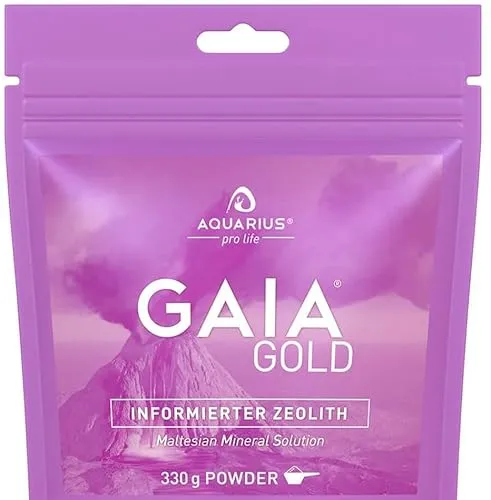 AQUARIUS pro life ® - GAIAgold® Premium Zeolith 330g Pulver I 100% Natürliches Vulkanmineral I Ultrafein Gemahlen für Optimale Reinheit I Laborgeprüft für Sicherheit & Qualität