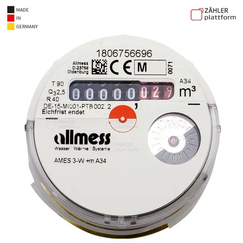 Allmess Wasserzähler Messkapsel AMES 3 +m A34 UP 6000 Eichung 2025