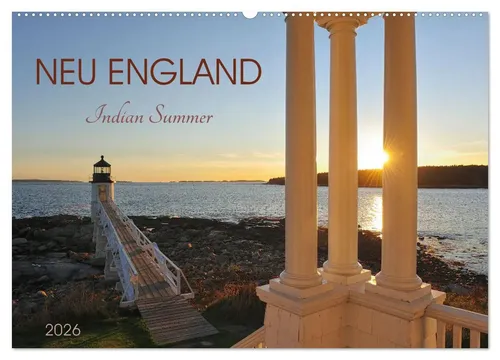 Christian Heeb | Neu England, Indian Summer Kalender 2026 - Wandkalender im DIN A2 Format mit 14 beeindruckenden Bildern des herbstlichen Neuenglands. Ideal für Reisefans und Kunstliebhaber, um das Jahr farbenfroh zu gestalten.