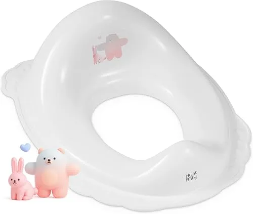 Hylat Baby Toilettensitz Kinder hilfreich beim Toilettentraining, für Mädchen und Jungen, solides Material, Antirutsch Gummi, Farbe:weiß, Motiv:Friends, Marke:Hylat Baby