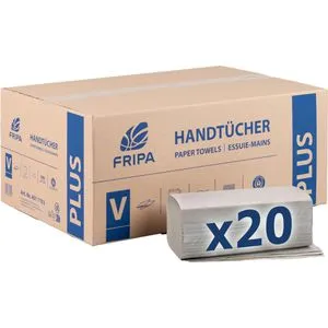 Fripa Papierhandtuch 5000 Blatt, Zick-Zack Falzung - Hochwertige 1-lagige Papierhandtücher in ZZ-Falz, ideal für Hygienebereiche. Verhindert Keimverschleppung und vielseitig als Putztuch einsetzbar.