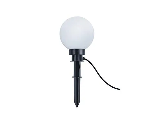 Reality Leuchten Kugelleuchte LED, Warmweiß, Ø20cm - Witterungsbeständig für Garten - Lampen - Witterungsbeständige LED Kugelleuchte mit 5m Zuleitung und Erdspieß, ideal für stilvolle Gartenbeleuchtung und Eingangsbereiche.