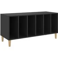 vidaXL Plattenschrank Schwarz 100x38x48 cm aus Holzwerkstoff - Drohnen-Zubehör: Praktischer Plattenschrank mit viel Stauraum für LPs und stabiler Oberplatte für Plattenspieler. Vielseitig einsetzbar als TV- oder Beistellschrank.