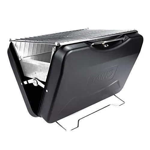 TAINO Holzkohlegrill MOX - Tragbarer Grill für unterwegs - Grills | Kompakter, zusammenklappbarer Holzkohlegrill für spontane Grillpartys im Freien. Leicht und platzsparend, ideal für Terrasse, Balkon oder Camping.