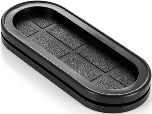 Poppstar Kabeltülle oval (91 x 37 x 11 mm) Kabelschutz-Durchführungs-Tülle aus Gummi zum Kabel Durchführen, Farbe schwarz