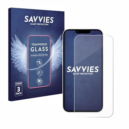 Savvies Panzer Schutz Glas für Apple iPhone 13/13 Pro (3 Stück) 9H Hartglas, Anti-Fingerprint, Displayschutz