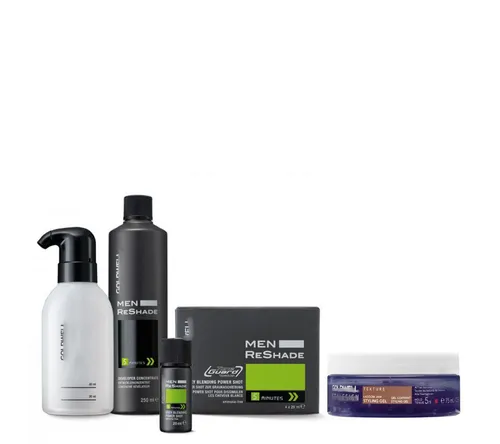 Goldwell Haartönung Men Reshade Set – Schwarz mit gratis Lagoom Jam 75 ml - Perfekte Haarfarbe für den modernen Mann. Dieses Set bietet eine einfache Anwendung und langanhaltende Ergebnisse, ideal für die schnelle Auffrischung Ihres Looks.
