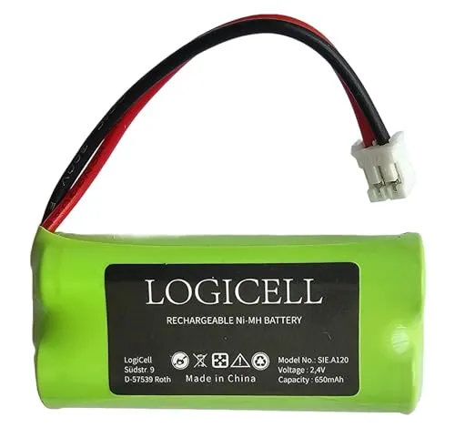 LogiCell Akku für Siemens Gigaset A26 AS 15 AS140 A12 A14 A16 A24 A120 A140 A150 A160 A165 A240 A245 A260 A265 A345 Trio AS150 / T-Com Sinus 100 / v30145-k1310-x359, 2,4V, NiMH, 650mAh 1