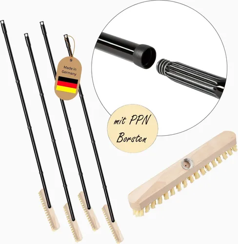 Novaliv 4x Scheuerbürste aus Holz in braun von Novaliv