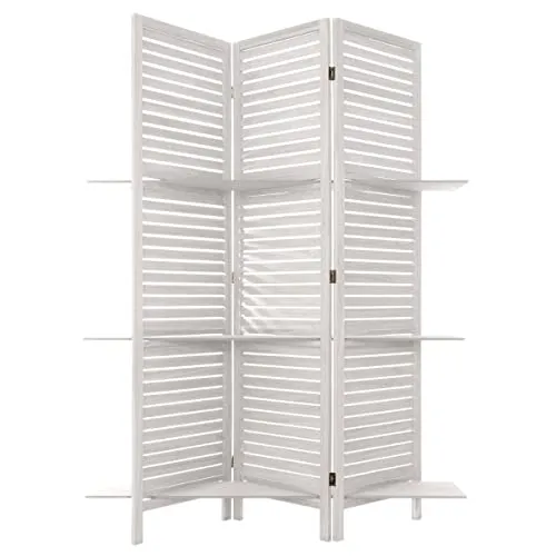 Atmosphera Paravent mit 3 Regalen in weiß von Atmosphera