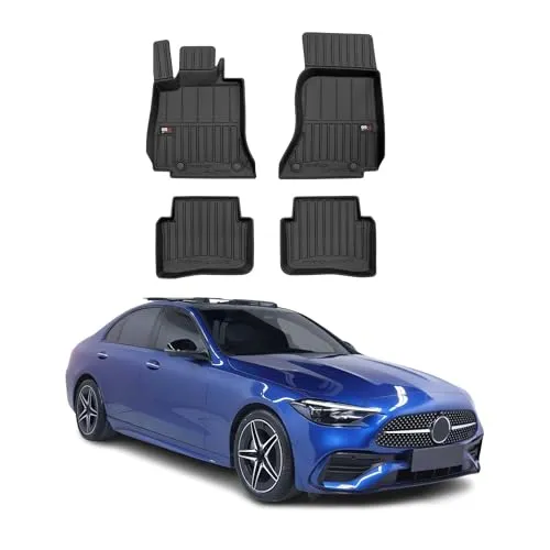 Premium Gummimatten für Mercedes C-Klasse W206 (2021-2025) - Hochwertige Fußmatten aus geruchlosem TPE-Material mit zartem Vanilleduft. Perfekte Passform und wasserdicht für optimalen Schutz bei jedem Wetter.