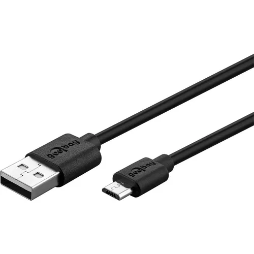 USB2.0 Sync-Kabel A- auf Micro-B-Stecker Handy Datenkabel 1m PVC-Mantel schwarz