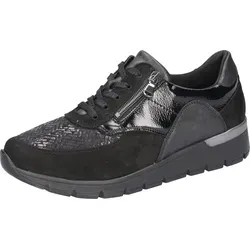 Waldläufer Bequeme Schuhe mit 25 mm Absatz, Schwarz - Bequeme Schuhe mit 3 cm Absatzhöhe, ideal für den Alltag. Hochwertige Leder-Textilkombination und PU-Sohle für optimalen Komfort.