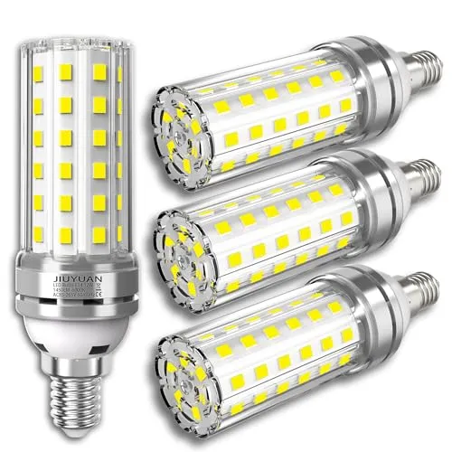 E14 LED Maisbirne 12W Kaltweiß 6000K 1450LM, 100W Glühbirnen Ersetzung, Edison-Schraube, Kerzenlicht, Maiskolben, Energiesparlampe, Nicht dimmbar - 4er Pack