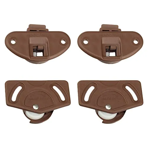 cyclingcolors 2x Laufrollen für Schiebetüren - Hochwertige Lenkrollen für Schrank-Schiebetüren aus Holz, mit Höheneinstellung und einrastbarem Zapfen, ideal für Möbel mit Türflügelgewicht bis 15 kg.