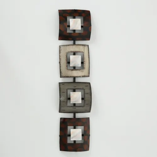 Wand Objekt 78cm Eisen Relief Farbmix - Modernes Quadrat Design für kreative Zimmerdekoration - Wandtattoos & Wandbilder - Dieses 78cm große Eisen Relief in farbenfrohem Quadrat Design bringt modernen Stil in jeden Raum und sorgt für einen einzigartigen Blickfang.