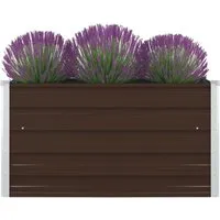 furnicato Hochbeet 100 x 100 x 45 cm aus verzinktem Stahl in Braun - Langlebiges Hochbeet aus verzinktem Stahl mit offenem Boden für optimale Drainage. Ideal für Gemüse und Blumen, bietet viel Platz und ist einfach zu montieren. Robust und stabil für den langfristigen Einsatz.