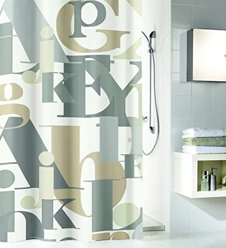 Kleine Wolke Textilgesellschaft Duschvorhang, Kunstfaser, Natur, 200 x 180 cm