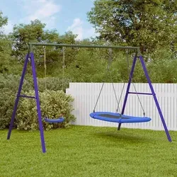 vidaXL Schaukel-Set mit Schaukelsitz und Nestschaukel - Gestalte deinen Garten zum Abenteuerspielplatz mit diesem vielseitigen Schaukel-Set! Robustes Metallgestell und verstellbare Sitze sorgen für Spaß und Sicherheit. Ideal für Kinder von 3-10 Jahren!