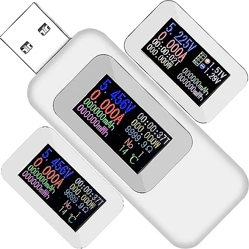 Retoo USB Tester Messgerät Strommessgerät Multimeter Spannungsprüfer Voltmeter Amperemeter Strommesser Power Meter Spannung und Strom Tester Multifunktions Ladegerät Detektor 0-5A 4-20V