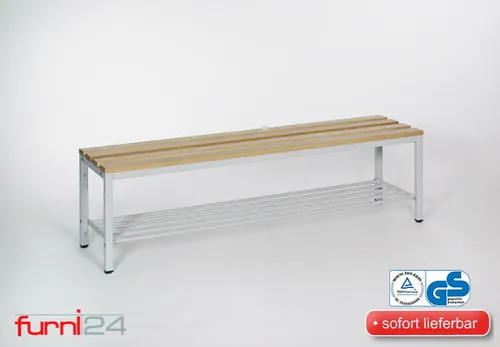 Garderobenbank mit Schuhrost 150 cm grau