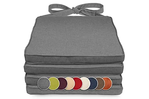 sunnypillow 4er Set Stuhlkissen 40 x 45 x 5cm in grau von sunnypillow