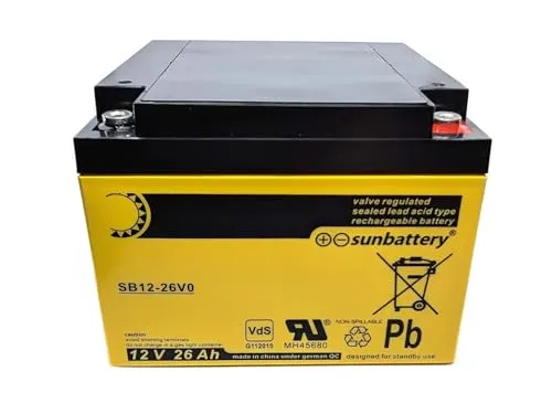 Sunbattery Sun Battery SB12-26V0 12V 26Ah Blei Akku AGM mit VDs