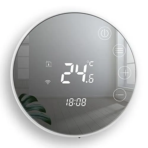 Beok Intelligent Gasheizkessel Thermostat, Programmierbare WiFi Thermostate für Home Gasheizung Ausrüstung, Kompatibel mit Tuya Smart Life/Google Home/Alexa,TGR86WIFI-WPB