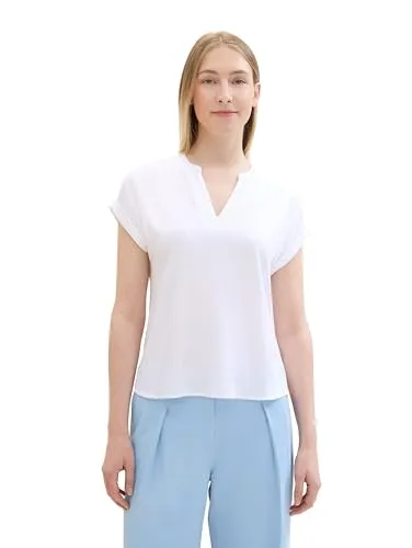 TOM TAILOR Damen Bluse - Stylische kurzärmlige Bluse von Tom Tailor für Damen, bietet optimale Passform und hohen Tragekomfort – perfekt für jeden Anlass.