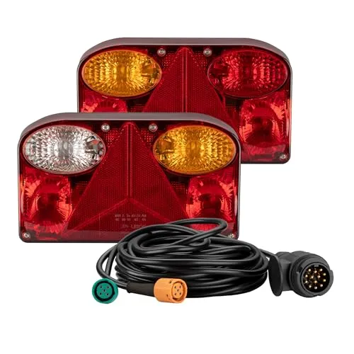 Wiltec 2x Anhänger Rückleuchten 12V mit 5 Funktionen