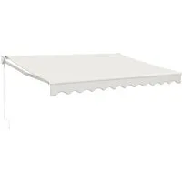 vidaXL Einziehbare Markise Creme 3,5x2,5 m - Markise für Terrassen und Balkone, UV-beständig dank Polyurethanbeschichtung. Ideal für Schatten und stilvolle Gestaltung im Außenbereich.